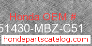Honda 51430-MBZ-C51 genuine part number image