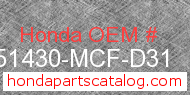 Honda 51430-MCF-D31 genuine part number image