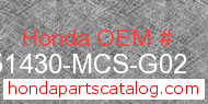 Honda 51430-MCS-G02 genuine part number image
