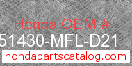 Honda 51430-MFL-D21 genuine part number image