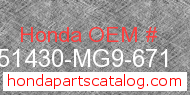 Honda 51430-MG9-671 genuine part number image