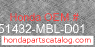 Honda 51432-MBL-D01 genuine part number image
