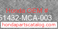 Honda 51432-MCA-003 genuine part number image