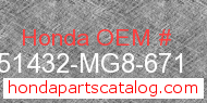 Honda 51432-MG8-671 genuine part number image