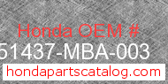 Honda 51437-MBA-003 genuine part number image