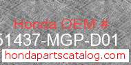 Honda 51437-MGP-D01 genuine part number image