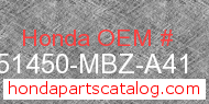 Honda 51450-MBZ-A41 genuine part number image