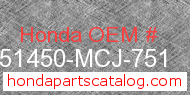 Honda 51450-MCJ-751 genuine part number image