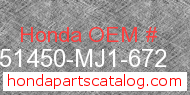 Honda 51450-MJ1-672 genuine part number image