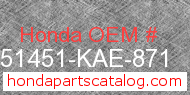 Honda 51451-KAE-871 genuine part number image