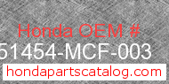 Honda 51454-MCF-003 genuine part number image
