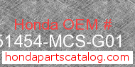 Honda 51454-MCS-G01 genuine part number image