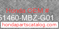 Honda 51460-MBZ-G01 genuine part number image