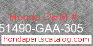 Honda 51490-GAA-305 genuine part number image