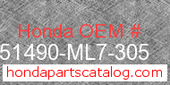 Honda 51490-ML7-305 genuine part number image
