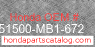 Honda 51500-MB1-672 genuine part number image