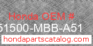 Honda 51500-MBB-A51 genuine part number image
