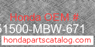 Honda 51500-MBW-671 genuine part number image
