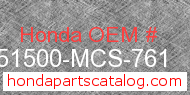 Honda 51500-MCS-761 genuine part number image