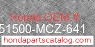 Honda 51500-MCZ-641 genuine part number image