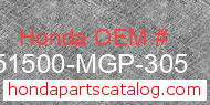 Honda 51500-MGP-305 genuine part number image