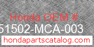 Honda 51502-MCA-003 genuine part number image