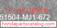 Honda 51504-MJ1-672 genuine part number image