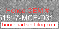 Honda 51517-MCF-D31 genuine part number image
