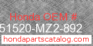 Honda 51520-MZ2-892 genuine part number image