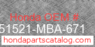 Honda 51521-MBA-671 genuine part number image
