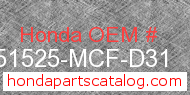 Honda 51525-MCF-D31 genuine part number image