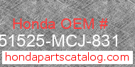 Honda 51525-MCJ-831 genuine part number image