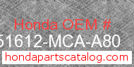Honda 51612-MCA-A80 genuine part number image