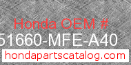 Honda 51660-MFE-A40 genuine part number image