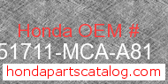 Honda 51711-MCA-A81 genuine part number image