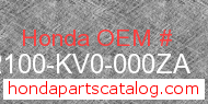 Honda 52100-KV0-000ZA genuine part number image