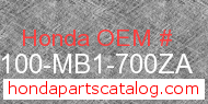 Honda 52100-MB1-700ZA genuine part number image