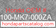 Honda 52100-MK7-000ZA genuine part number image