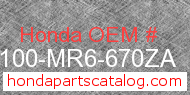Honda 52100-MR6-670ZA genuine part number image
