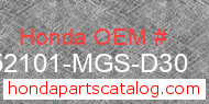 Honda 52101-MGS-D30 genuine part number image