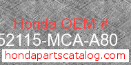 Honda 52115-MCA-A80 genuine part number image