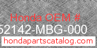 Honda 52142-MBG-000 genuine part number image