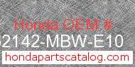 Honda 52142-MBW-E10 genuine part number image