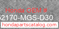 Honda 52170-MGS-D30 genuine part number image