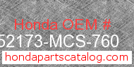 Honda 52173-MCS-760 genuine part number image