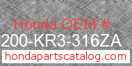 Honda 52200-KR3-316ZA genuine part number image