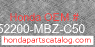Honda 52200-MBZ-C50 genuine part number image