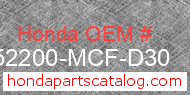 Honda 52200-MCF-D30 genuine part number image
