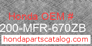 Honda 52200-MFR-670ZB genuine part number image