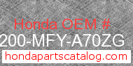 Honda 52200-MFY-A70ZG genuine part number image